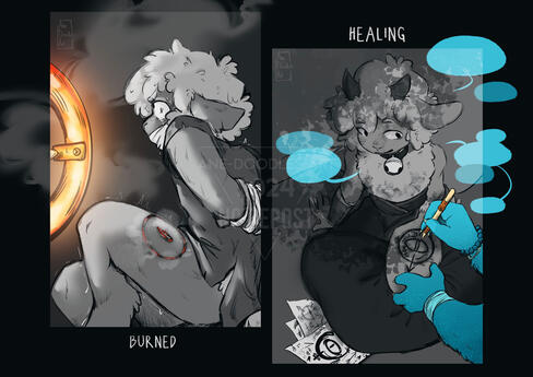 Dos bocetos monocromáticos